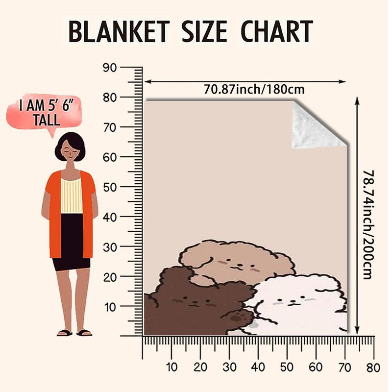 Product Introduction of Cute Dog Pattern Double Sided Thickened Warm Blanket, Soft Comfortable Throw Blanket, Air-conditioned Room Blanket, Warm Nap Blanket for Home & Office 8