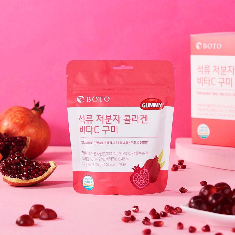 KẸO DẺO COLLAGEN LỰU BOTO 30 viên/bịch - KẸO DẺO