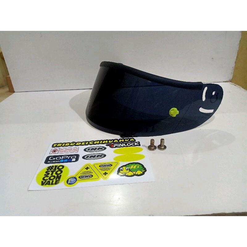 kaca helm INK Cl Max paket lengkap(visor+tear off post+talang air+stiker+baut iridium 5