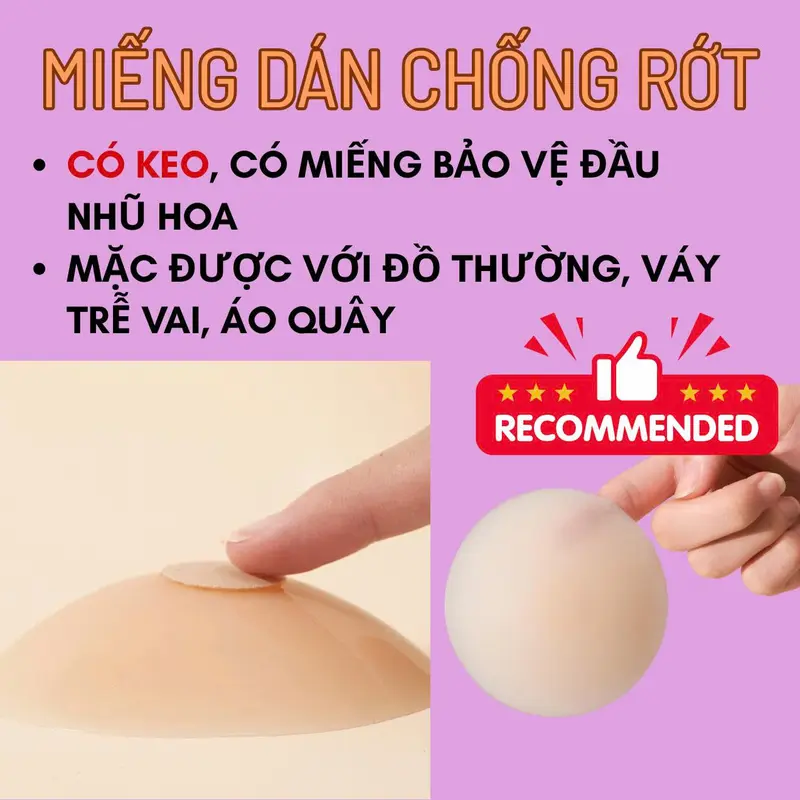 [Adore x Flash sale] Combo mua 3 tặng 1 Miếng dán Silicone Cao Cấp, Siêu Mỏng, Mềm Mại, Sử Dụng Nhiều Lần Cao Su Nữ 1