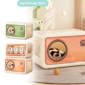 BLB Tempat Tidur Kucing Hewan Tempat Hewan Dua Tingkat Minimalis Rak Penyimpanan Boneka/Mainan/Snack Serbaguna Rumah Tidur Kucing STO036