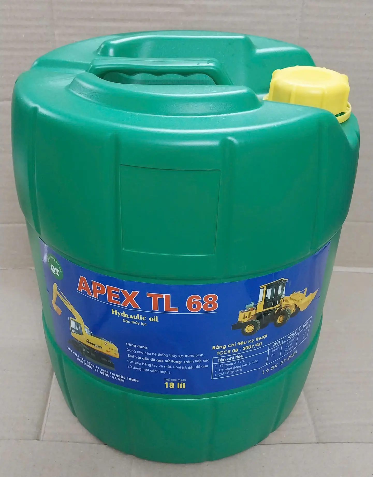 Dầu thủy lực APEC TL 68 18 lít Nhớt 10 Chống Mài Mòn Chính Hãng QT Chuyên Máy Xúc Xe Nâng Đổ Ben