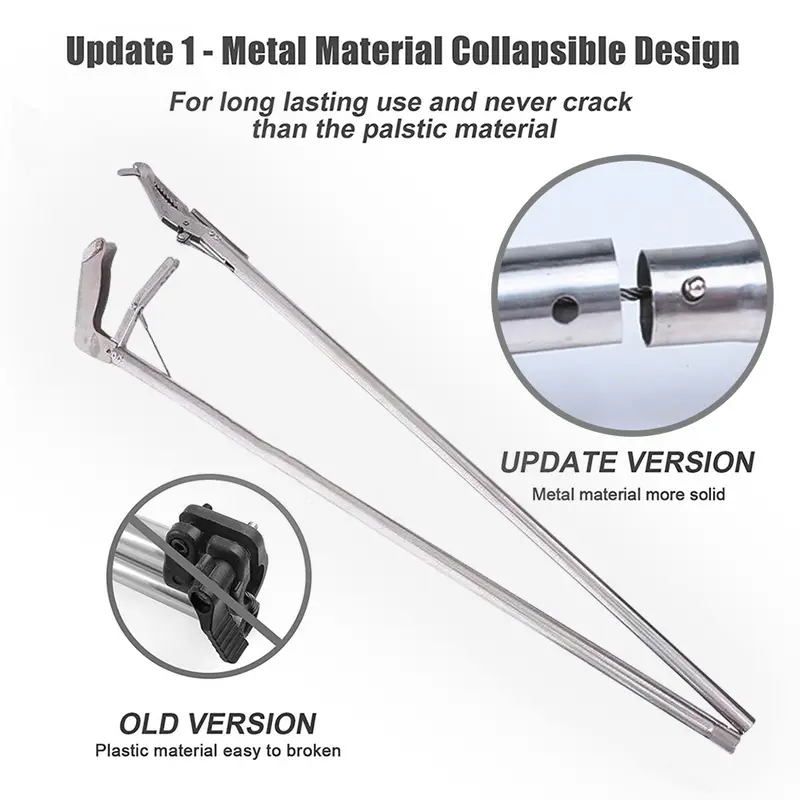 Tongkat Penangkap Ular Alat Penjepit Ular Snake Tongs Silver Stainless Alat Penjepit Sampah 6