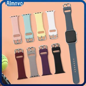 [Tali Jam] Sport Silicone untuk Apple Watch Ultra/Ultra 2 3 49mm SE2 3 Series 11 10 9 8 7 6 5 4 3 2 1 46 45 41 40 44 38 42mm Bracelet Bands T800 Ultra I8 Pro Max S8 Ultra 8 Watchband