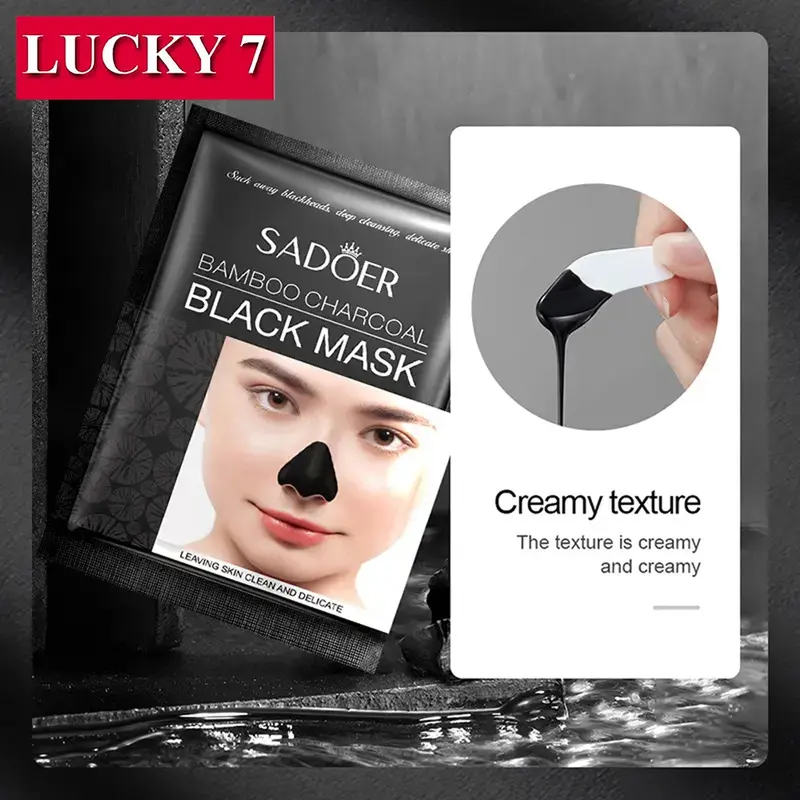 SADOER Black Head Removal Mask Masker Wajah Arang Hitam Menghilangkan Komedo Hidung - Sachet Kotoran Treatment 0