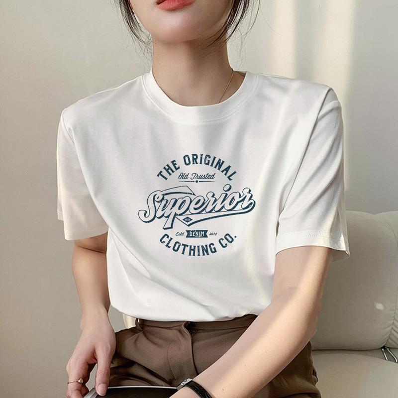 Áo Thun Cotton ngắn Tay Cho Nữ, Bán Chạy, Thương Hiệu Chính Hãng, In Chữ, Thích Hợp Cho Mùa Hè, Ngoại Cỡ, Dáng Rộng Thường Ngày Thích Hợp Cho Mùa Đông, Quần Áo Nữ 0