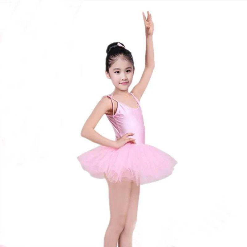 Kids Ballet Dress Solid Suspender Ballet Skirt Elegant Tutu Children Dance Costumes Girls Ballroom Ballet Outfits Stage Clothing 1