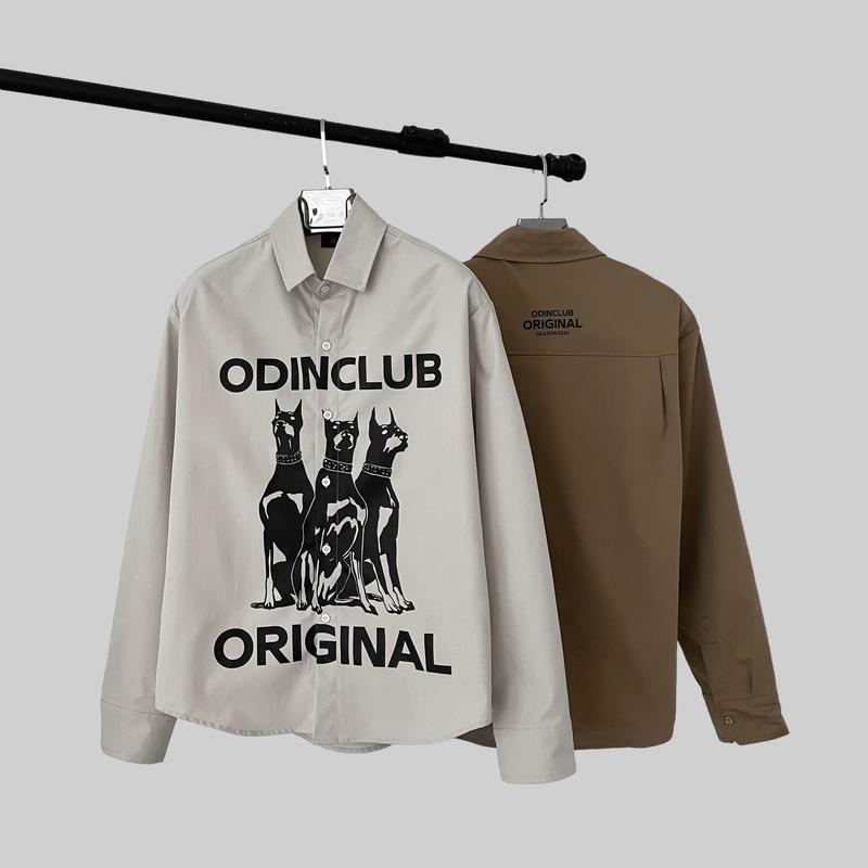  Áo Sơ Mi Dài Tay Triple Dobermanns ODIN CLUB Áo sơ mi oversize form rộng nam nữ unisex 