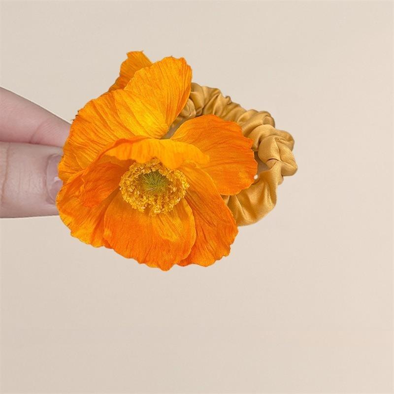 Product Introduction of Vẻ đẹp của màu cam! Băng Đô Đĩa Hoa Poppy, Cao Cấp Phụ Kiện Tóc Đầu Bi Thiết Kế Vải Mô Phỏng, Mới, Dây Tinh Tế 13