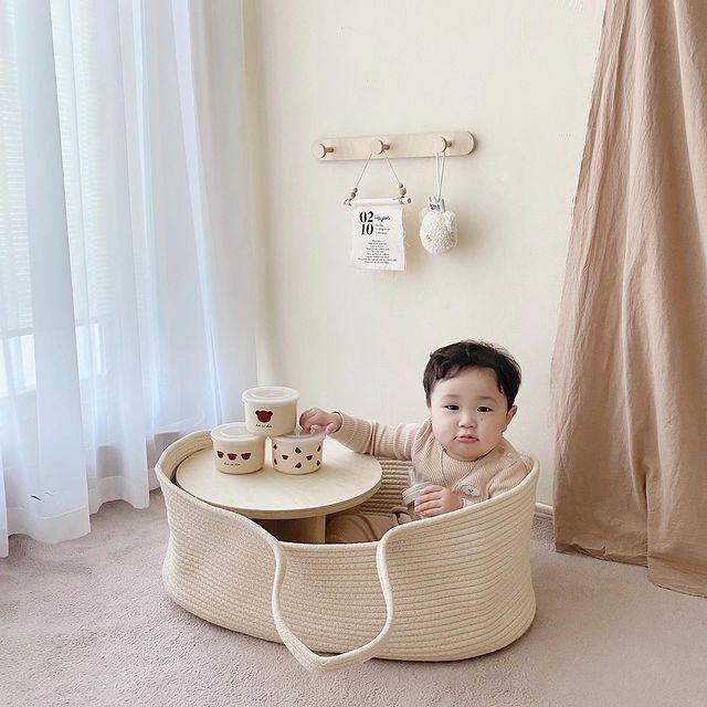 Giỏ Em Bé Cầm Tay, Giỏ Xe Địu, Giỏ Ngủ Đi Chơi Giỏ Đựng Đồ Cũi, Hàng Mới Về INS 3