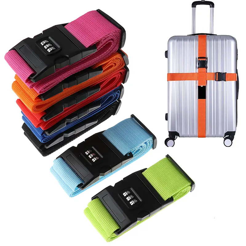 Dây Đeo Đóng Gói Nylon Bền, 1 Cái, Cho Vali Hành Lý Du Lịch, Khóa An Toàn, Thắt Lưng Da Phụ Kiện 0