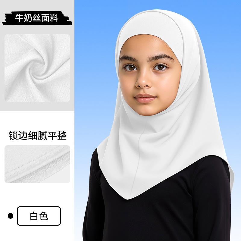 Malaysian Headscarf Summer Outdoor Sunscreen Headscarf Hat Lightweight Ice Silk Children's Head Cover 6