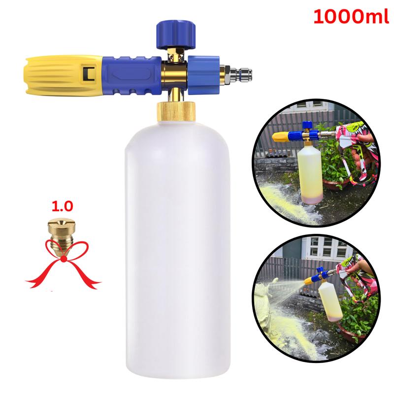 Bình Phun Bọt Tuyết 1L OEM | Cổ Đồng Cụm Phun Hợp Kim Dùng Được Nước Rửa Xe Không Chạm