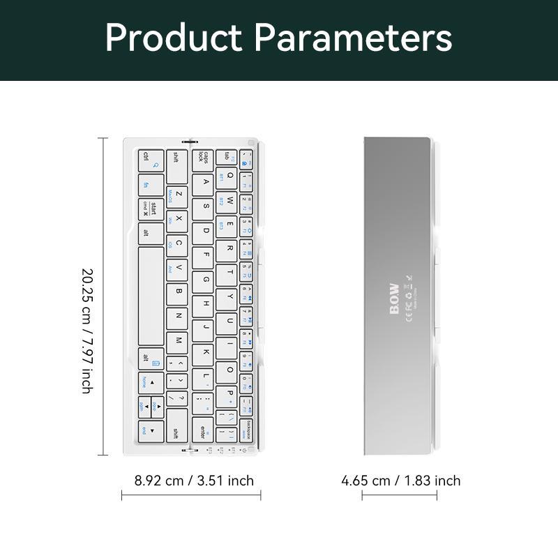 Charging Wireless Bluetooth-compatible Keyboard, Foldable Keyboard with Hidden Stand & Bag, Portable Keyboard for Phone & Tablet, Gift Ideas, Computer Accessories 5