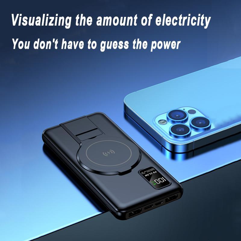 Product Introduction of Foldable 10000mAh Magnetic Charging Power Bank, Multifunctional Phone Wireless Charging Power Bank With Digital Display 19