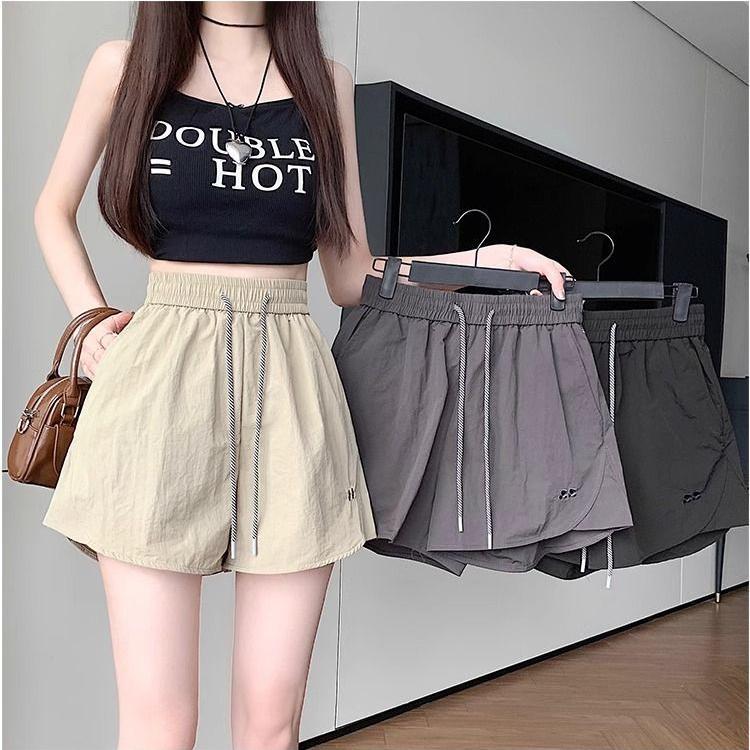 Quần Đùi Nhanh Khô, Chất Liệu Lụa Lạnh Quần Ống Rộng, Dành Cho Nữ Mùa Hè, Ngoại Cỡ, Quần Thể Thao Ngắn 0