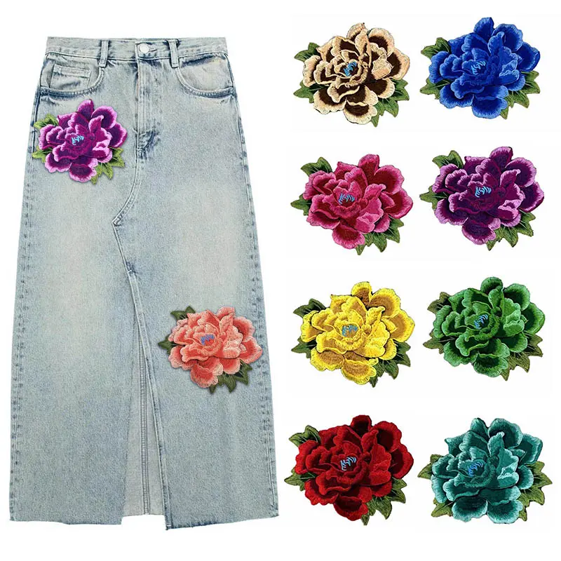 Applique Thêu Hoa Hồng 3D, 1 Miếng Dán Để May Trên Miếng Dán, Huy Hiệu Hình Hoa, Để Trang Trí Quần Áo, Đồ May Mặc Tự Làm, Thích Hợp Để May Quần Áo