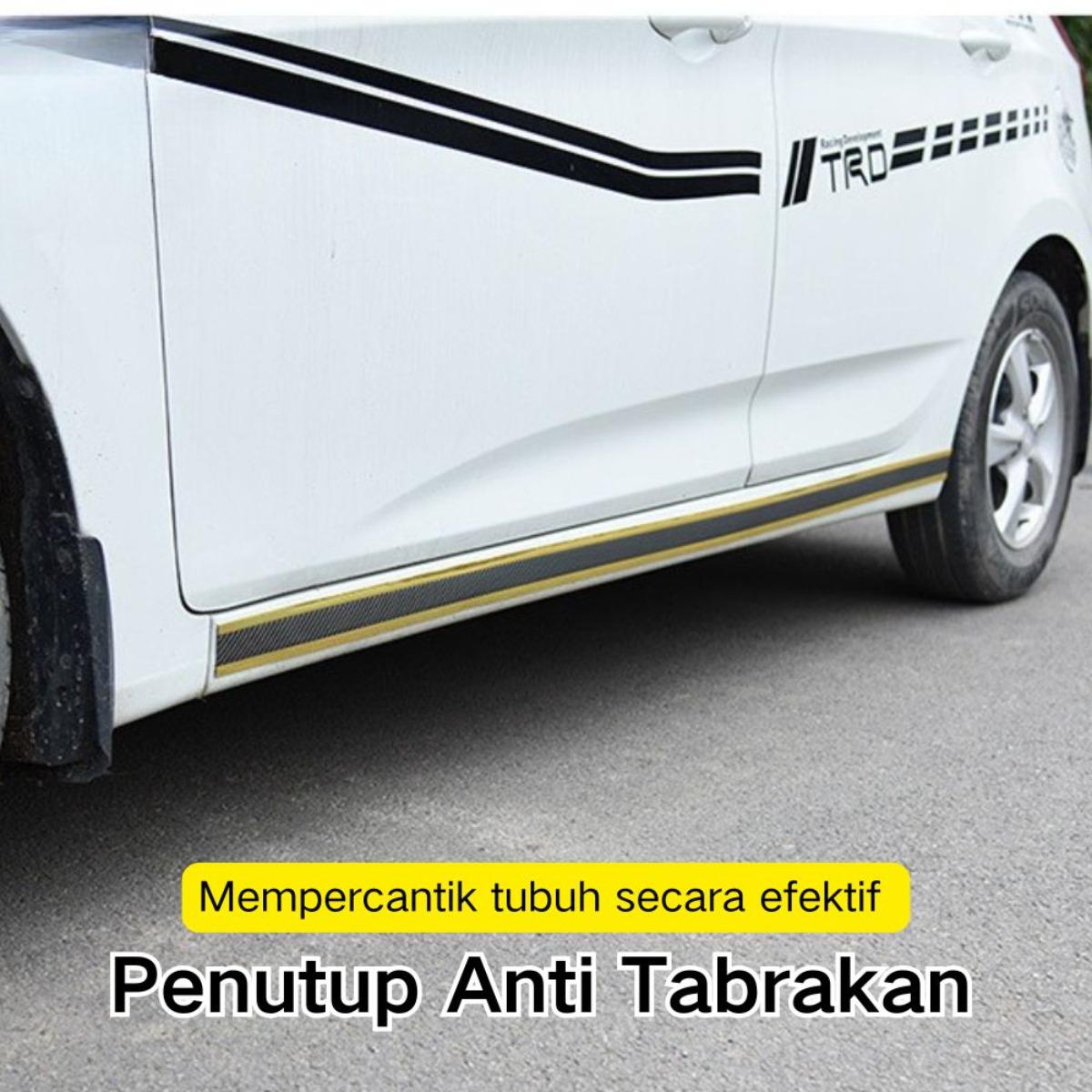 Stiker Pelindung Ambang Pintu Mobil 3 Meter, Serat Karbon Dekorasi Pintu & Bemper, Aksesori Mobil, Mencegah Tabrakan & Menambah Gaya Elegan