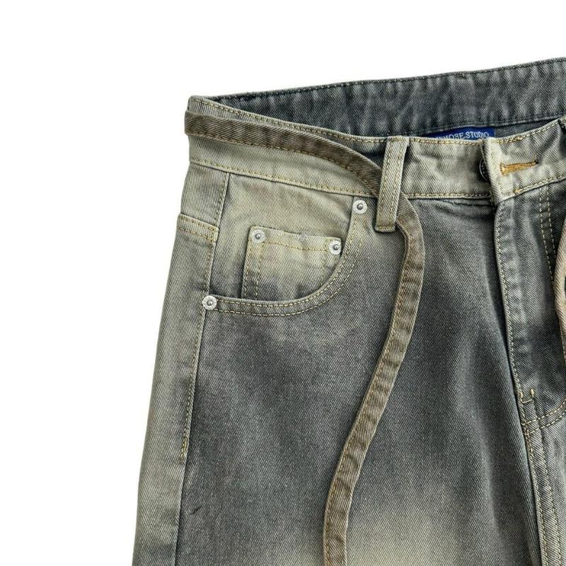 Product Introduction of GRIND LOOSE PLEAT JEANS - Quần jeans ống siêu rộng dây thừng 1345 Nữ Ong Women Denim Pants 57