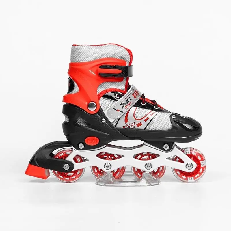 Giày trượt Patin 1 hàng, 2 hàng, 4 bánh phát sáng kèm đồ bảo hộ, Giày Patin Sport 2