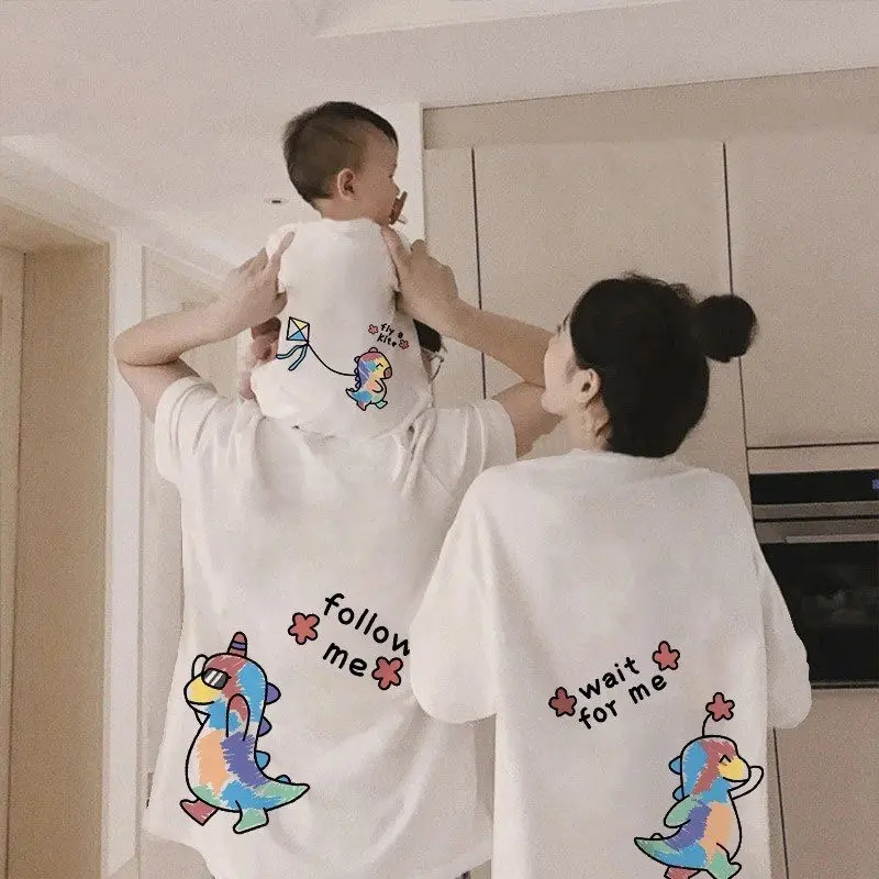 Áp thun gia đình in hình Khủng Long 0