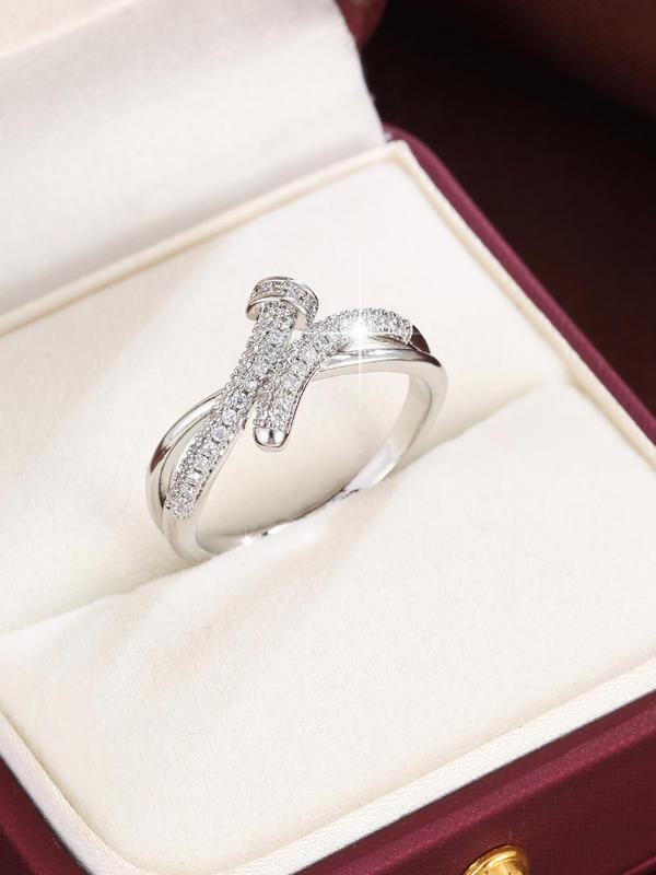Women's Elegant Nut Design Rhinestone Decorated Ring, Exquisite Trendy Ring, Fashionable Jewelry for Women As Gift 6