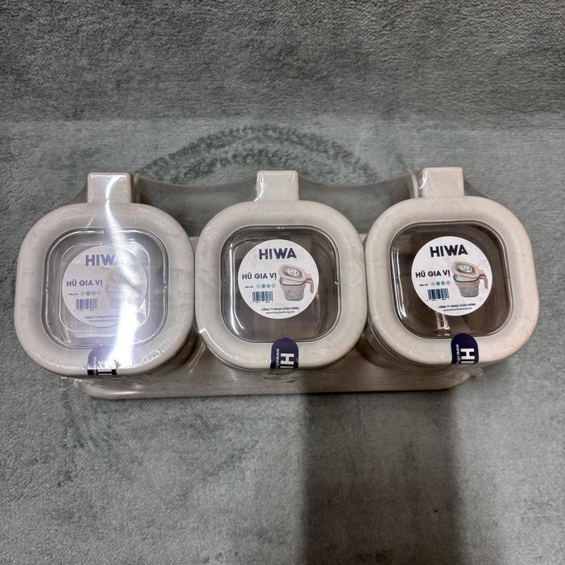 BỘ ĐỰNG GIA VỊ 2-3 HỘP TIỆN LỢI KÈM THÌA MÚC Màu sắc nhã nhặn, chất liệu nhựa PP nắp đóng tiện lợi dễ dàng vệ sinh 7