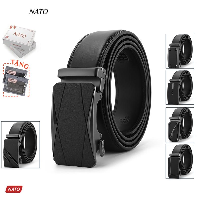 Thắt Lưng Nam AP Khóa Tự Động Da Bò Thật Cao Cấp Đẹp Sang Trọng Công Sở Thời Trang Đi Làm Học Dây Nịt Khóa Tăng NATO
