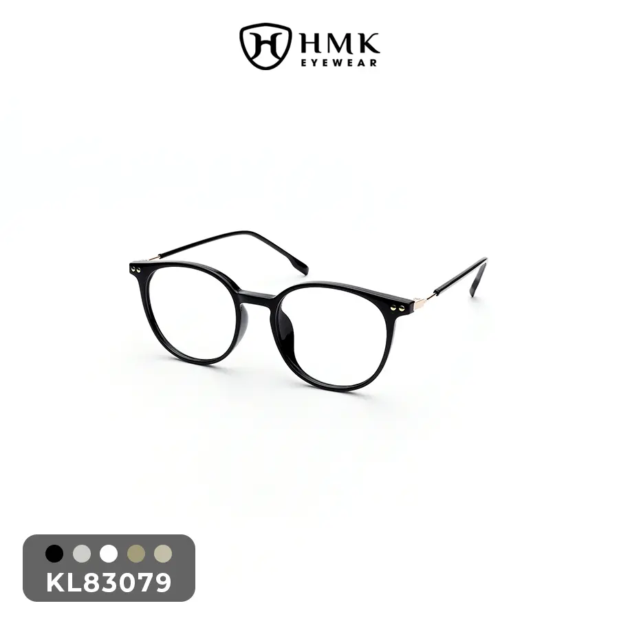 Gọng Kính Kim Loại Nam Nữ Chính Hãng Dáng Oval Bo Tròn - KL83079