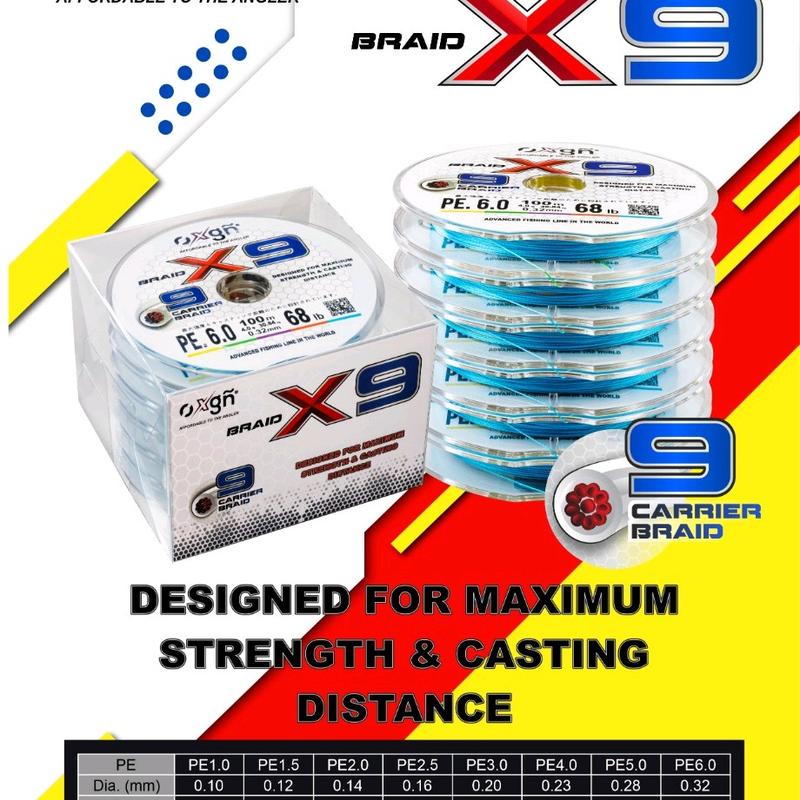 SENAR PANCING PE OXGN X9 I 100METER 0