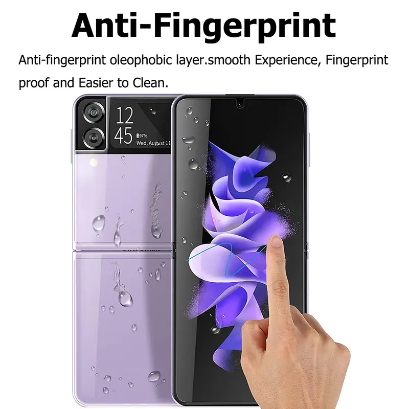 Bảo Vệ Màn Hình Bao Phủ Toàn Bộ Mềm, Dành Cho Samsung Galaxy Z Flip 5 Và Z Flip3, Phim Hydrogel Trước Và Sau Linh Hoạt, Tương Thích Với Samsung Z Flip2 Và Z Flip1, 6 Trong 1 Phone Phụ Kiện Phone Phụ Kiện 4