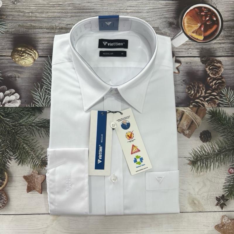 Áo Sơ Mi Nam Viettien trắng trơn 430