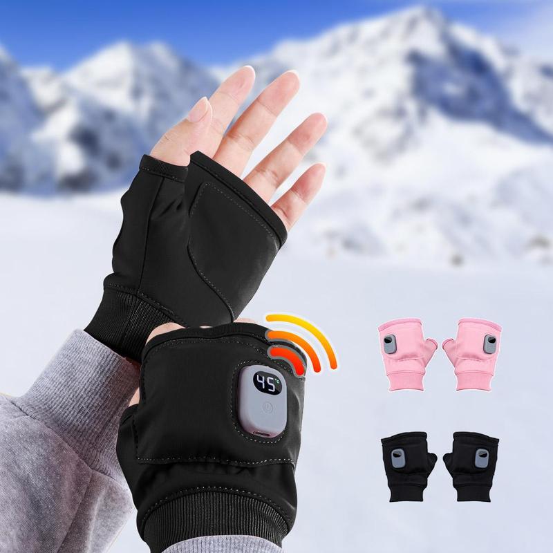 USB Rechargeable Heated Gloves, 1 Pair Portable Hand Warmer, Winter Warm Gloves, Creative Gift for Women & Men 0
