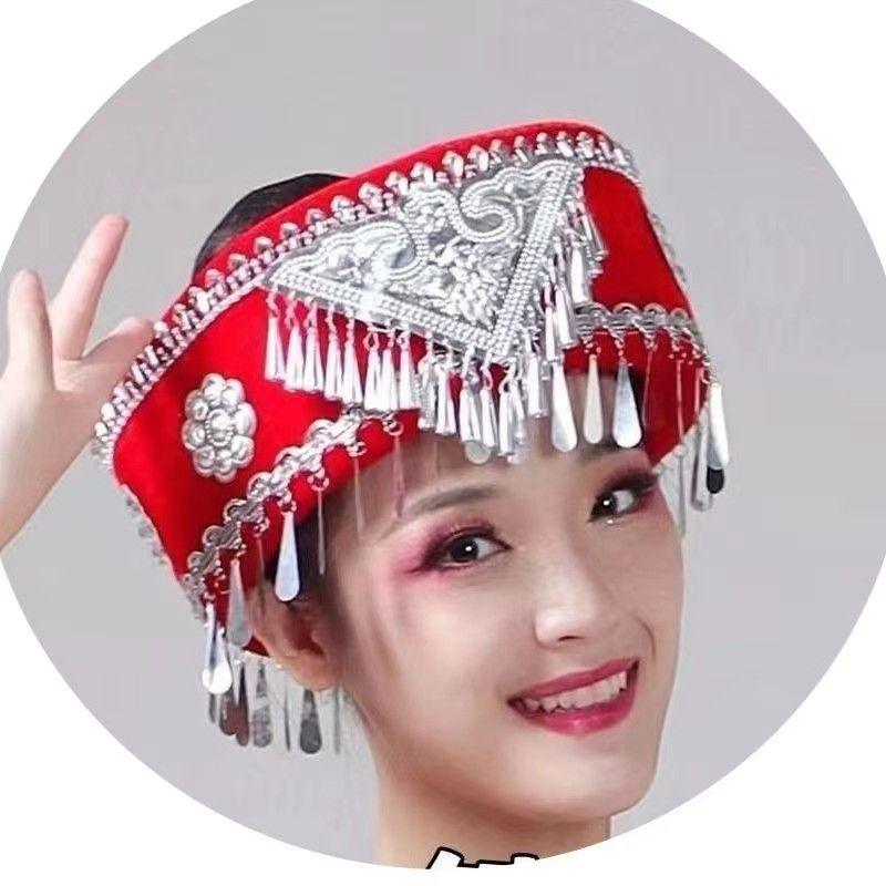 cài tóc Biểu Diễn số lượng ít cho trẻ em, Trang sức bạc Biểu Diễn của Vân Nam Guizhou, Thích hợp cho bé gái, Mũ Yao Tujia Miao 8