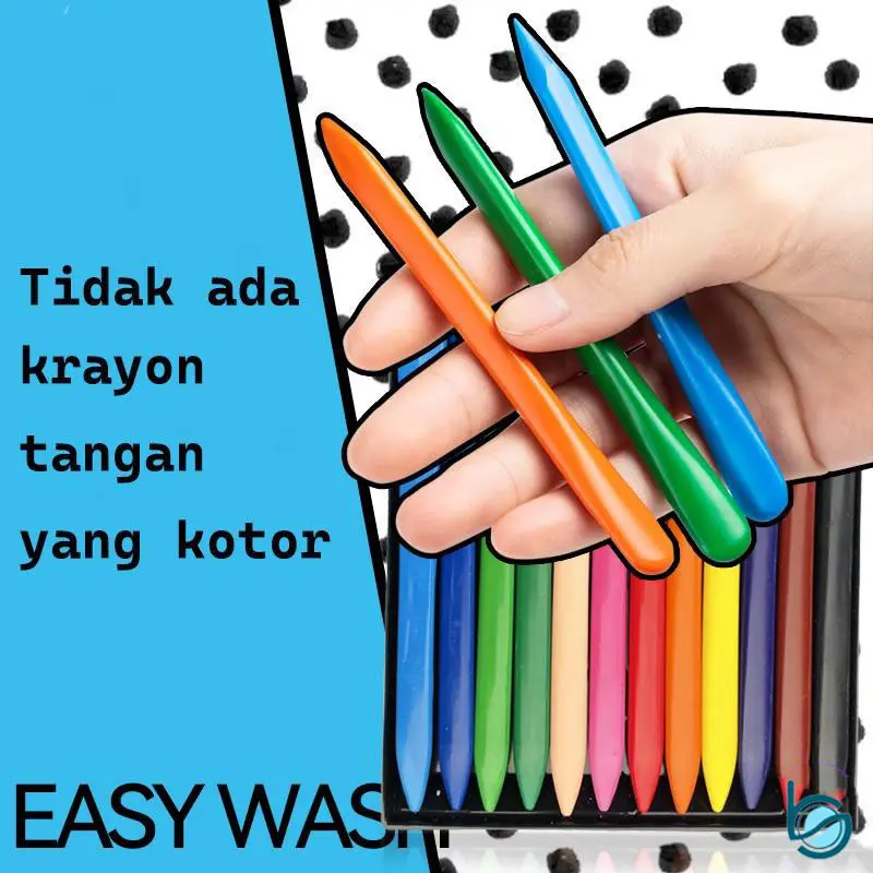 Krayon Sekolah Anak Anti Air 12/18/36 Warna Cerah Bentuk Segitiga Ergonomis Tidak Beracun Bisa Dicuci - Best Stationary 4