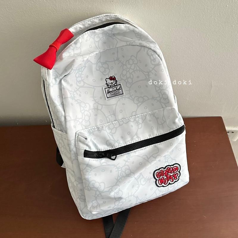 Ba Lô Thương Hiệu Thời Trang Nova, Doki, Đồng Thương Hiệu Hello Kitty, Chất Liệu Nylon, Chống Thấm Nước, Thích Hợp Cho Học Sinh, Thiết Kế Nơ Dễ Thương, Cho Nữ, Cặp Sách Backpack Đeo Vai 3