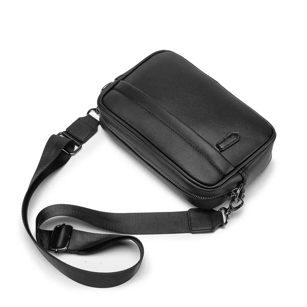 Túi đeo chéo da Kiểu ngang Đen mờ,caro xanh MENR7 {HÌNH THẬT} Bag Đồng Ngọc