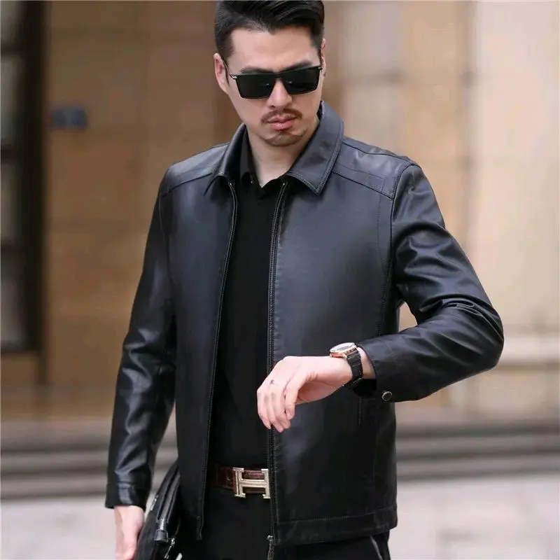 Jaket Kulit Safari Sintetis Semi Kulit pria Asli Garut  Leather Jacket Men's 1