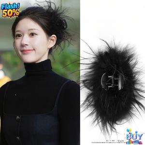 กิ๊บติดผมขนนกสีดำ, เครื่องมือยึดผมหางม้าสูง, กิ๊บติดผมโบว์ตาข่าย, สำหรับผู้หญิง, ปริมาณผมด้านหลังศีรษะ, กิ๊บฉลาม, ทันสมัย, ราคาไม่แพง, หรูหรา, สต็อกพร้อมสำหรับปี 2025