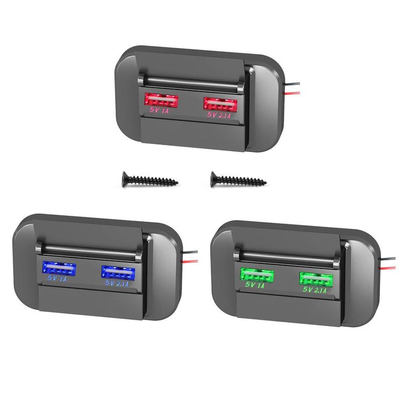 Product Introduction of Car 5V/1A 5V/1.5A PD 2 USB Port Fast Charger Socket Power Charge Outlet Panel D0J8 50