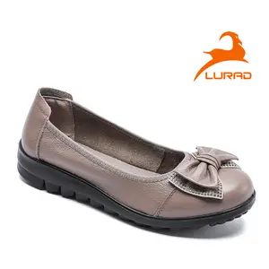 LURAD Flat Shoes Sepatu Wanita Slip On Kulit Beige Sepatu Kerja Cewek Formal Awet Nyaman Dipakai OOTD Karet Sneakers Sport 1887 Shoes Flat
