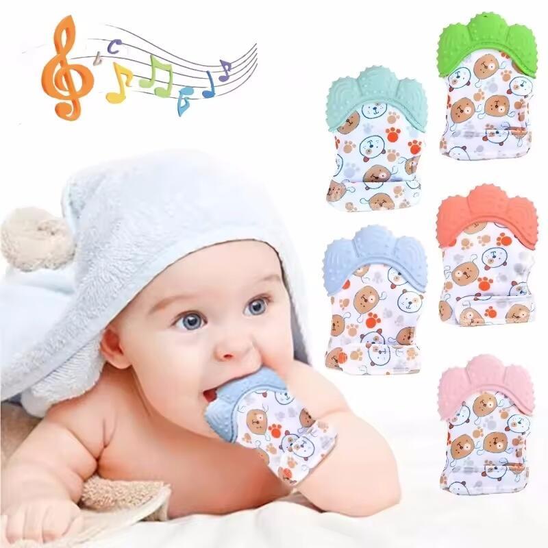 Product Introduction of Cartoon Printed Teether Mittens Chewing Gloves for Children & Babies Teethers Anti Eating Hand Teething Toys Baby Stuff 0