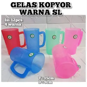 Gelas Plastik Jumbo Gelas Kopyor 620 ml Biru