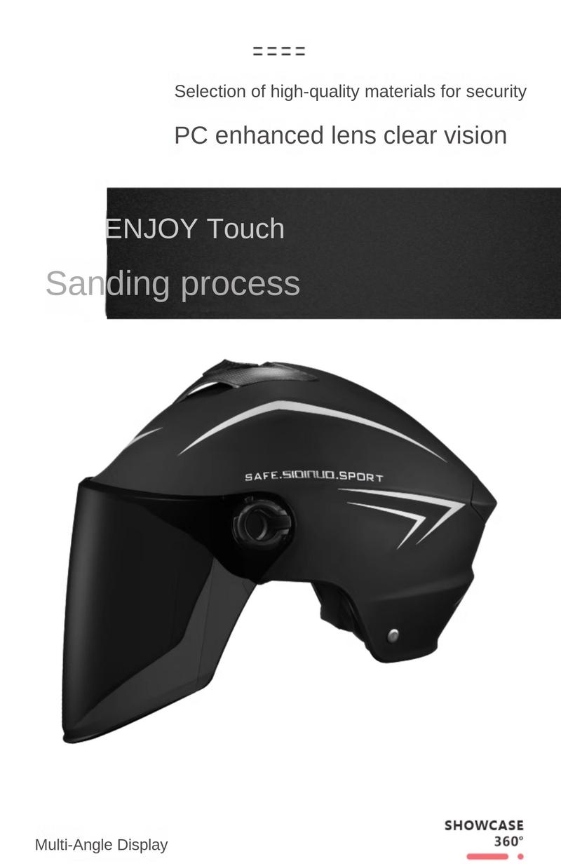 Product Introduction of New national standard certification electric vehicle helmet men and women summer four seasons battery motorcycle cap 12