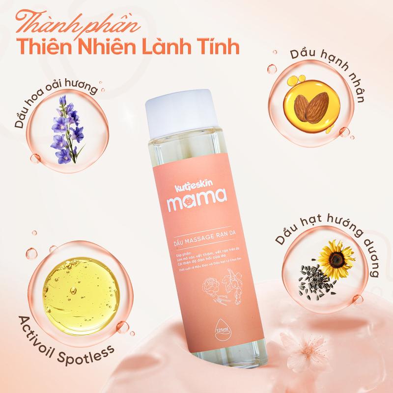 Product Introduction of Dầu Massage Chăm Sóc Da Hỗ Trợ Cải Thiện Rạn Da, Mờ Sẹo Và Đều Màu Da KUTIESKIN MAMA 125ML 21