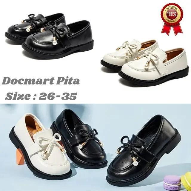 Fashion Anak Cewe Sepatu Docmart Model Pita Simpul Cantik Mewah Size 26-35 Murah Bisa COD / bayar di tempat 0