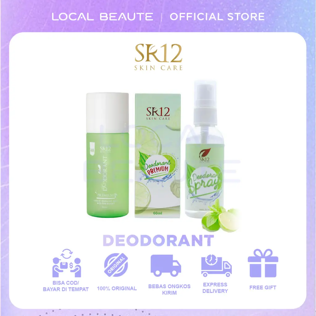 Deodorant Spray SR12 Herbal BPOM 60 ml