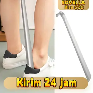 Sendok Sepatu Stainless Steel Alat Bantu Pakai Shoe Horn Spoon Pendek 42cm 16cm