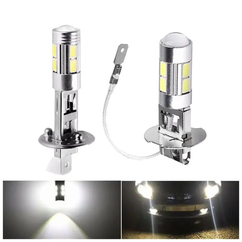Bóng đèn LED chạy ban ngày sương mù công suất cao, 1 cái, Bóng đèn ô tô H1 / H3, 10SMD, 5630 và 5730 sáng, Tự động, # 280684 0