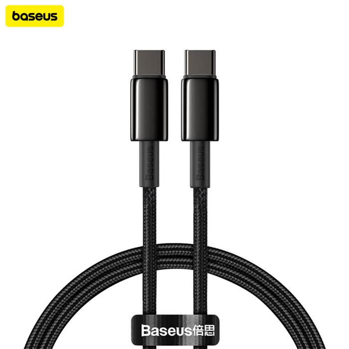 Gambar Baseus Tungsten Gold Kabel Charger Fast Charging Type C to Type C 100W - Black dari Baseus Flagship Kota Administrasi Jakarta Utara Tokopedia